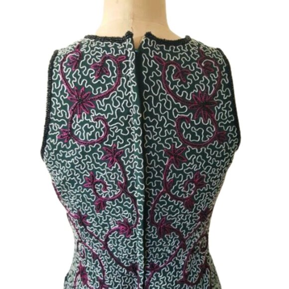 Vintage maxi embroidery and beads fitted dress - Picture 4 of 16